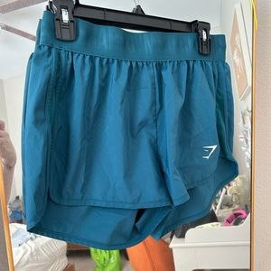 Teal gym shark athletic shorts